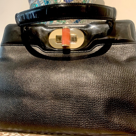 BVLGARI ISABELLA ROSSELLINI LEATHER HANDBAG black calf - Picture 11 of 15